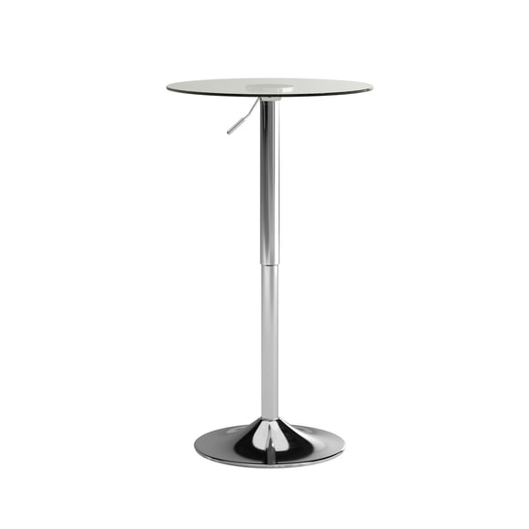 Table en verre ronde de 23,5 pouces à hauteur réglable (Ajustable de 33,5 po à 41 po)