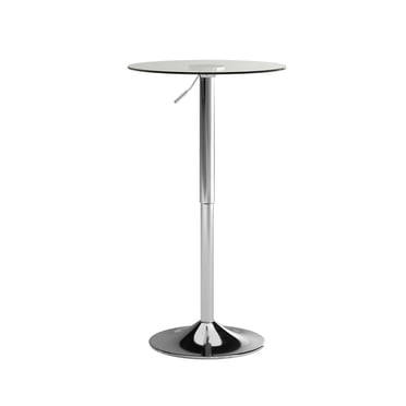 Table en verre ronde de 23,5 pouces à hauteur réglable (Ajustable de 33,5 po à 41 po)