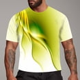thumbnail image 2 of LUOGENLI T-shirts pour Hommes T-shirts 3D Nouveauté Hommes T-shirts Graphiques Amusants T-shirts Imprimés 3D Col Rond Manches Courtes Été Décontracté T-shirts Blouse Tops Jaune G, 2 of 4