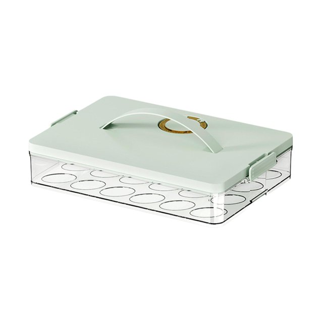 DOLITY Egg Container Eggs Organizer Large Capacity Kitchen Accessories Space Saving Egg Green