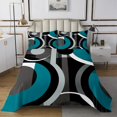 thumbnail image 1 of Erosebridal Abstract Striped Coverlet Set King, Modern Geometric Bedding Set, Circle Swirl Decor 3pcs, 1 of 5