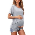 thumbnail image 4 of DPTALR Blouse d'Allaitement à Manches Courtes pour Grossesse et Grossesse, Couleur Unie, Col Rond, 4 of 5
