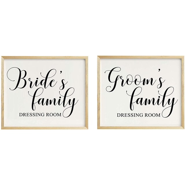 Bride's & Groom's Family Dressing Room Sign Wedding Party Signage Party Print - Frame Not Included