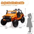 thumbnail image 3 of Royalbelle 24V Ride on Toys,2 Seater Electric Truck with Remote Control,Bluetooth,4WDS,Led Headlight & Music Player,Orange, 3 of 6