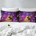thumbnail image 4 of Guitar Sheets Glitter Music Notes King Bed Sheets Set,Musical Instrument Sheet Set for Kids Boys Girls Teens Room Decor Purple Gradient, 4 of 6