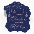 thumbnail image 2 of Inkdotpot Real Rose Gold Foil Merry Christmas & Happy Text Tags Favor Bracket Shape Hang Pack Of 50 Paper Tags, 2 of 7