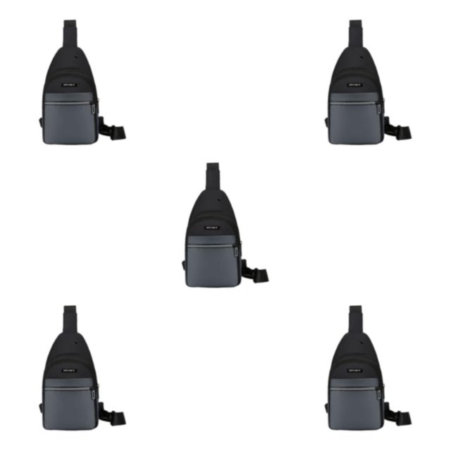Baohd Hands-Free Chest Bag For Men Soft Polyster Outdoor Expeditions Easy To Carry grey 5Set