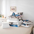 thumbnail image 5 of Blue Butterfly Full Comforter Set,7 Pieces Soft Microfiber Rural Pastoral Style Butterflies Comforters with Fitted Sheet,Flat Sheet- Rustic Aesthetic Animal Bedding Sets, 5 of 5