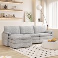 thumbnail image 1 of Canapé Sectionnel Modulaire avec Ottoman Mobile, Canapé Nuage en Chenille en L, 1 of 2