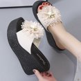 thumbnail image 1 of LSLJS Sandales Femmes Décontractées à Bout Ouvert Talons Hauts Épais Wedge Chaussures Fleurs Exquises Pantoufles, 1 of 5