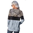 thumbnail image 2 of Womens Color Block Leopard Camo Patchwork Hoodie Sweatshirt Drawstring Pullover Tops with Pocket, 2 of 4