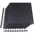 thumbnail image 1 of BalanceFrom 6-Pack 24”x24” Interlocking Foam Puzzle Exercise Mat, 1” Thick, Black, 1 of 5
