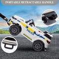 thumbnail image 4 of Yiwa 12V Kids Ride On Police Truck, Electric Car Toy with Remote, Flashing Lights, Megaphone/Intercom, Handle, Spring Suspension, Battery Powered, 4 of 9