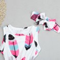 thumbnail image 3 of LSLJS Barboteuse Sans Manches à Plumes pour Bébés Filles + Bandeau Ensemble 2 Pcs 100, Baby Romper, 3 of 8