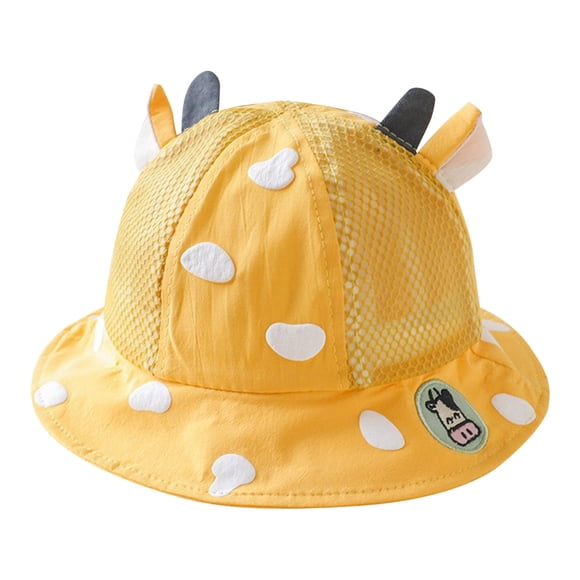 Ketyyh-chn99 Chapeau de Soleil pour Bébé 2024 Mode Enfants Sangle de Menton Ajustable Chapeaux de Soleil Mignon Dessin Animé Extérieur Plage Bob Taille Unique, Jaune