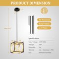 thumbnail image 2 of Gymax Modern LED Pendant Light 3000K Warm Light Cube Ceiling Light Fixture Black, 2 of 10