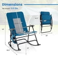 thumbnail image 3 of Costway Oversized Folding Rocking Chair w/ Metal Frame Armrests Side Pocket for Backyard, 3 of 10