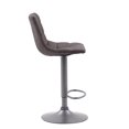 thumbnail image 2 of CorLiving Palmer Square Tufted Curved Adjustable Height Indoor Barstools, Distressed Grey (Set of 2), 2 of 9
