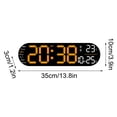 thumbnail image 3 of Penkiiy 13.7" Large Digital Wall Clock Battery Operated with Big Digits LCD Screen Display, Day, Date, Alarm, Auto DST, Temperature for Living Room, Bedroom, Desk Decor, Mounted, Gift for Elderly, 3 of 6
