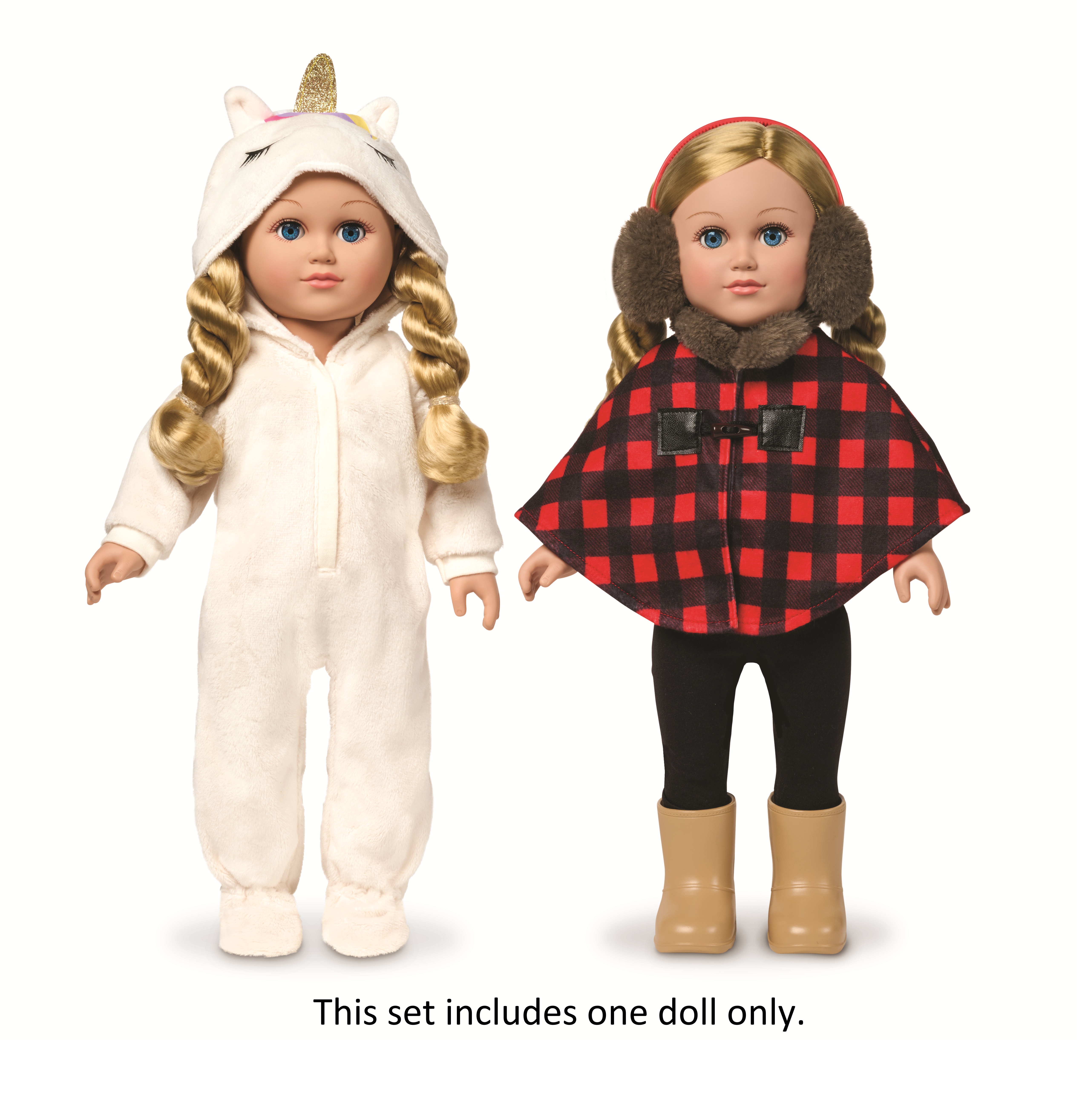 My Life As – Ensemble licorne douillet et style chalet pour poupées de 18 pouces, Cheveux Blonds Mi-Clairs, Yeux Bleus