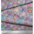 thumbnail image 2 of Soimoi Poly Georgette Fabric Leaves, & Rose Floral Print Fabric by Yard 52 Inch Wide, 2 of 3