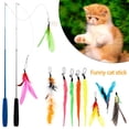thumbnail image 3 of 12PCS Cat Feather Toys Interactive Cat Toys for Indoor Cat 2 Retractable Cat Teaser Wand 10 Refills with Bells Cat Chaser Toy Set for Exercising Kittens and Cats, 3 of 9