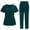 Green, variant on Clearance Horkkom Nurse Uniforms Women Set Solid Color Comfy Nursing Scrubs Sets Short Sleeve V Neck with Pockets Elastic Waist Long Pants Scrubs Sets Orange M