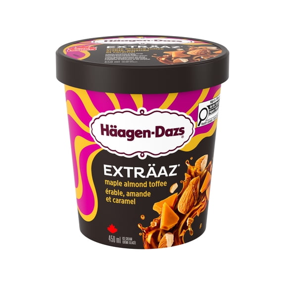 HAAGEN-DAZS EXTRÄAZ Maple Almond Toffee Ice Cream, Maple Ice Cream, Almond & Toffee Pieces, 450 ml