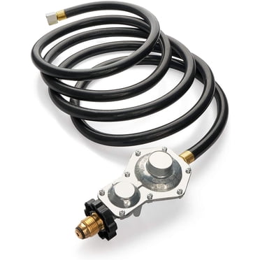 GASPRO 10ft Two Stage Propane Regulator Hose, 100 lb Propane Tank Regulator with Standard P.O.L.and 3/8 in Female for RV, Grill, Gas Stove,Range