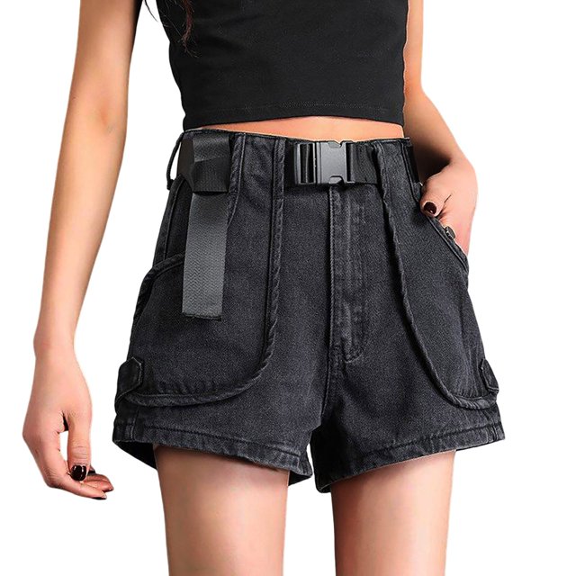adviicd Femmes Shorts Casual Femmes Élastique Taille Fluide Jambe Large Short Noir, L