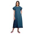thumbnail image 2 of Moomaya Robe de Nuit d'Allaitement à Col Rond Uni pour Femmes en Coton, 2 of 6