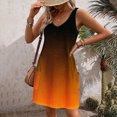 thumbnail image 4 of Penkiiy Robes d'Été pour Femmes Évasées Boho à Imprimé Floral Robes de Plage Sans Manches Robe de Plage avec Poches m Orange, 4 of 6