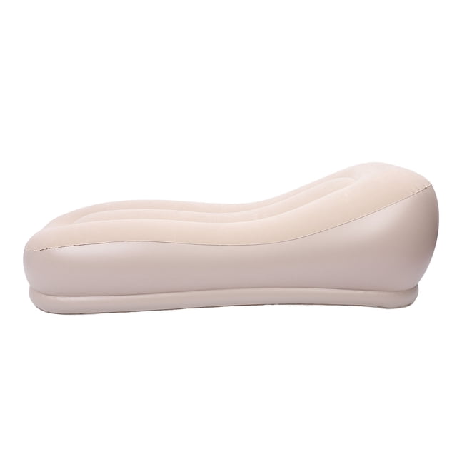 Portable Blow Up Sofa, Flocking Fabric PVC Self Inflating Sofa Ergonomic 330.7lb Load Bearing for Tent