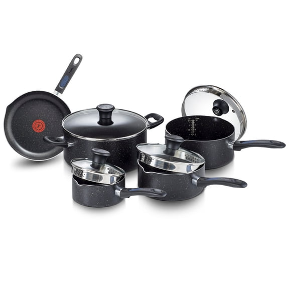 T-fal Signature Ensemble de 9 pièces, Casseroles et Poêles, Batterie de Cuisine Antiadhésive