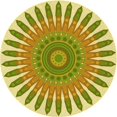 thumbnail image 1 of Ahgly Company Machine Washable Indoor Round Transitional Dark Golden Rod Brown Area Rugs, 4' Round, 1 of 7