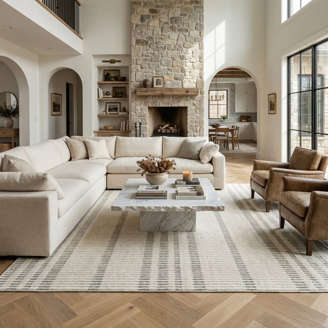 Rug Branch Maise Abstract Indoor Outdoor Area Rug, Cream Beige, Modern - Entryway, Hallway, Bathroom, and Kitchen