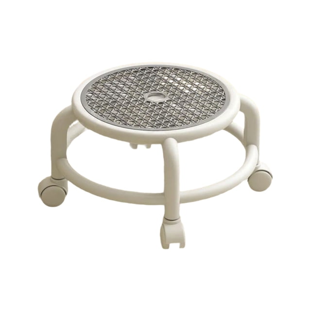 Grey Breathable Rolling Stool With 360 Degree Wheels 26 X 26 X 19 Inches Mesh Design Swivel Seat For Home Office Compact Mobile Stool Lightweight Portable Seat Space Saving Ergonomic Desig