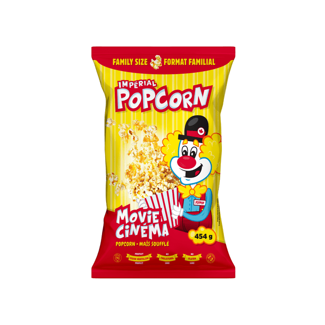 Imperial Popcorn, Movie Style Popcorn, Gluten, Cholesterol, Peanut, Dairy Free, Vegan, Kosher, Family Size, 454g