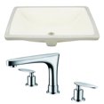 thumbnail image 1 of 20.75-in. W Rectangle Bathroom Undermount Sink Set In Biscuit - Chrome Hardware AI-22789, 1 of 7