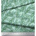 thumbnail image 2 of Soimoi Green Modal Satin Fabric Laurel Leaves Print Sewing Fabric BTY 42 Inch Wide, 2 of 2