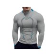thumbnail image 1 of Hauts de Compression pour Hommes Chemise de Sport Col Rond Manches Longues Élastique Séchage Rapide Hauts Entraînement Physique Course Décontractée Cyclisme Vêtements de Sport, 1 of 2