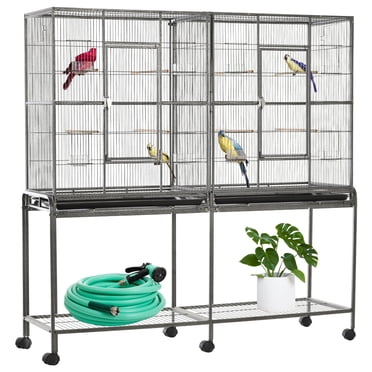 PawHut 64" Extra Large Bird Cage, Rolling Metal Parrot Cage