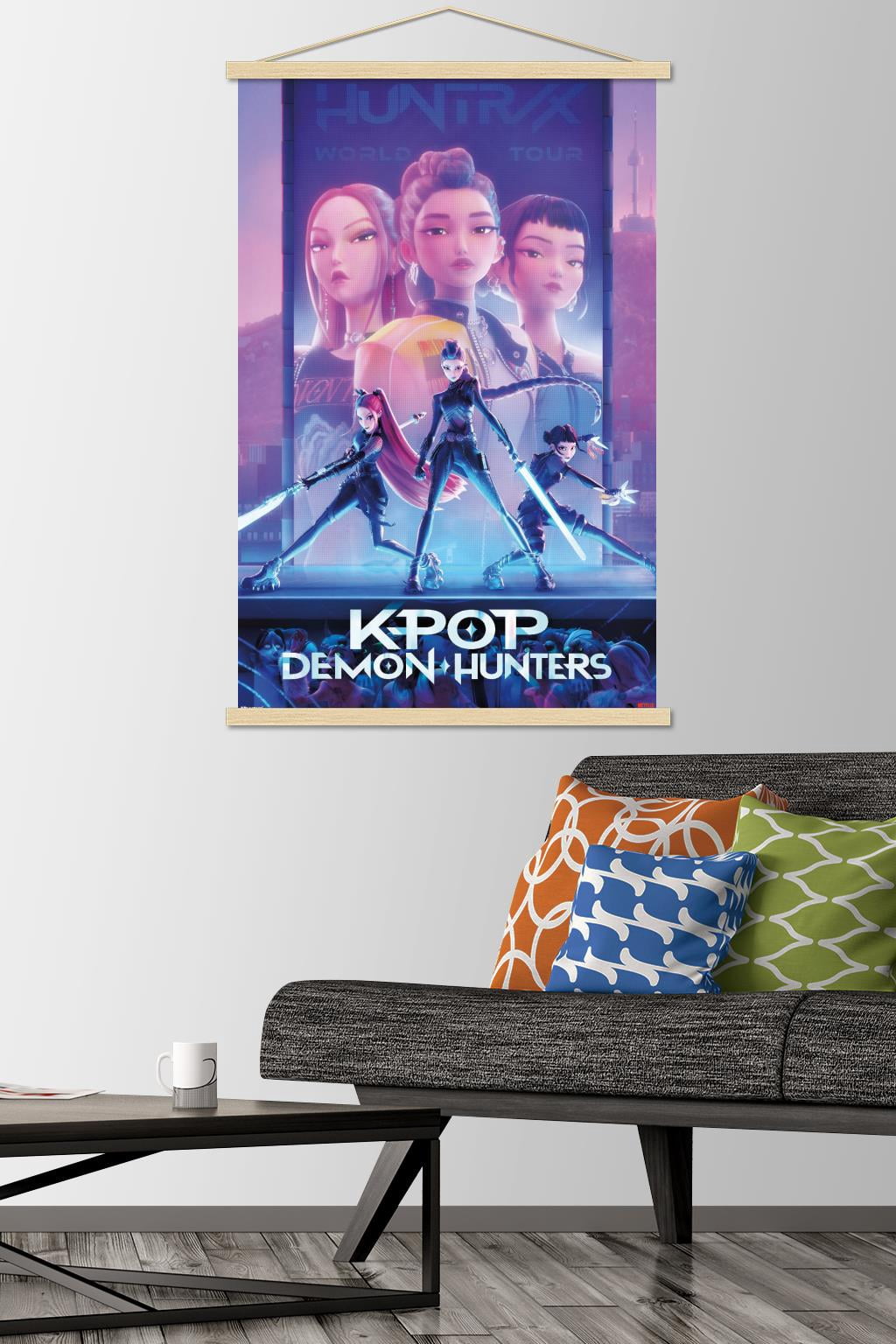 Netflix KPop Demon Hunters (2025) - One Sheet Wall Poster with Magnetic Frame, 22.375" x 34"