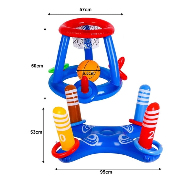 Cerceau Basket Flottant Pour Piscine – Gonflable Avec Ballon – 56x50x42 Cm, PVC Durable – Jeu Aquatique Familial