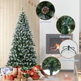 thumbnail image 4 of BeesClover 4.5/6/7.5/9FT Pre-Lit Artificial Christmas Tree,Christmas Pine Tree with Pine Cones,150 LEDs & 352 Tips - Hinged Stand PVC Holiday Trees Decor for Home/Office/Party, 4 of 8