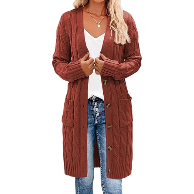 Guardoinrt Cardigan Chandail Polyvalent et Chic pour Femmes, Toutes Tendances, s'Agence avec des Jupes en Jean pour le Service Ou hors Service, Chaud, Rouge, G