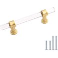 thumbnail image 2 of 10 Pack Peaha Acrylic Drawer Pulls Brass Cabinet Pulls - PH 9165GD102 Kitchen Cabinet Pulls Brushed Brass Cabinet Hardware 4in Hole Center, 6-2/5 Inch Overall Length, 2 of 15