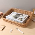 thumbnail image 4 of 1Pc Woven Fruit Basket Simple Bread Storage Basket Vegetable Basket Light Brown, 4 of 9