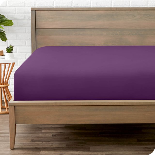 Bare Home Drap-Housse - Premium 1800 Collection - Poche Profonde - Ultra Doux, Résistant aux Plis - Très Grand Simple, Prune
