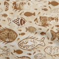 thumbnail image 1 of oneOone Viscose Chiffon Light Brown Fabric Asian Block Fish Craft Projects Decor Fabric Printed By The Yard 42 Inch Wide, 1 of 4